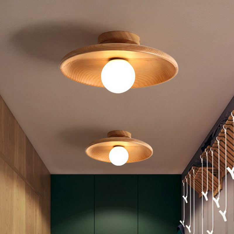 Elegancka lampa sufitowa w stylu minimalistycznym, oświetlenie drewniane do sypialni, salonu, domu.