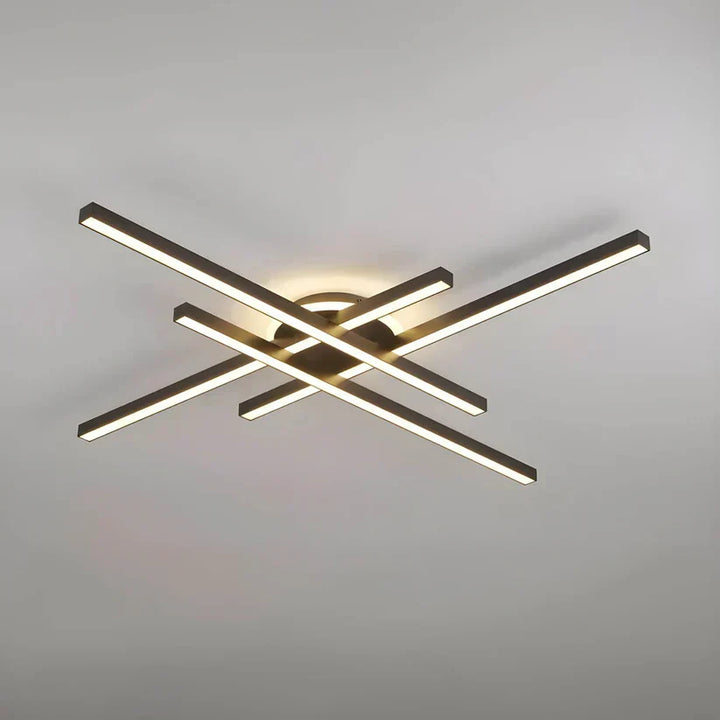 Minimalistyczna lampa sufitowa LED do salonu. Nowoczesne oświetlenie wnętrz.