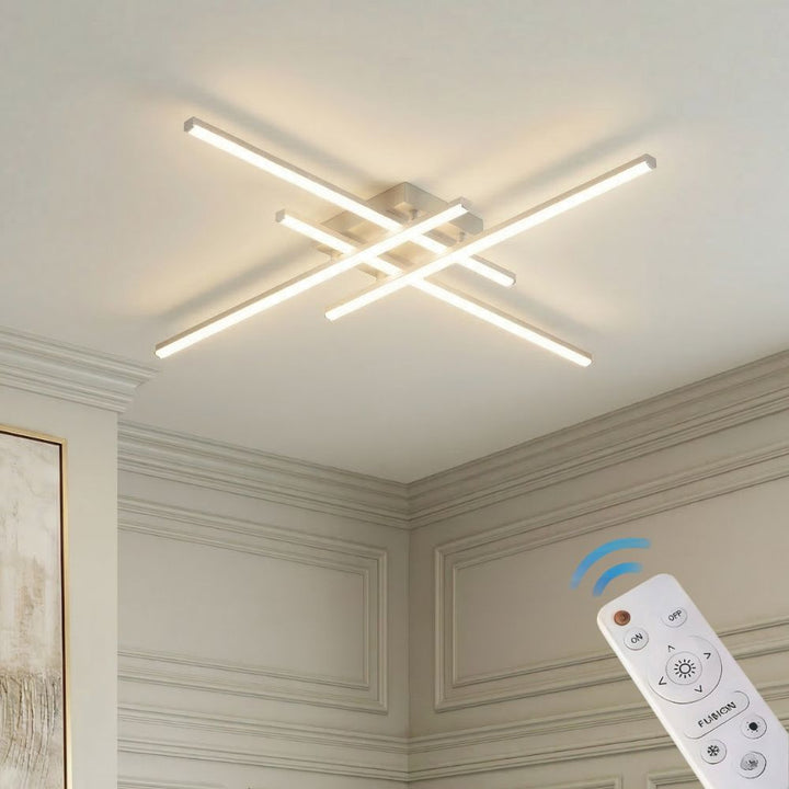 Lampa LED sufitowa, minimalistyczne oświetlenie biura. Koncentracja i styl.
