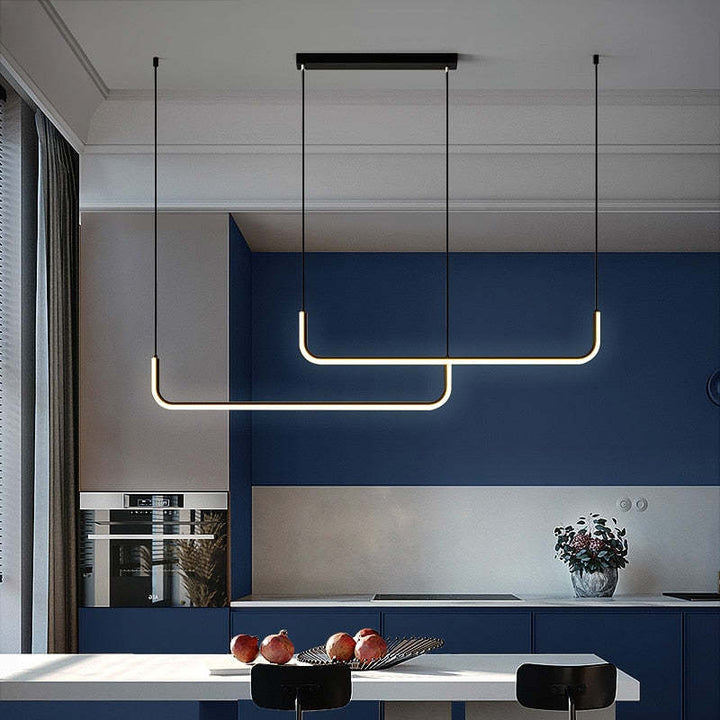 Lampa wisząca LED, minimalistyczna i elegancka, designerskie oświetlenie do salonu i jadalni.