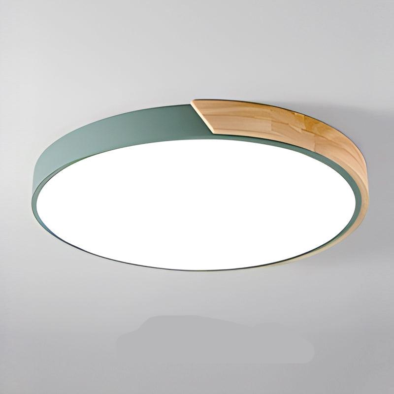 Matowa, czarna lampa sufitowa LED, okrągła. Minimalistyczne oświetlenie w skandynawskim designie.