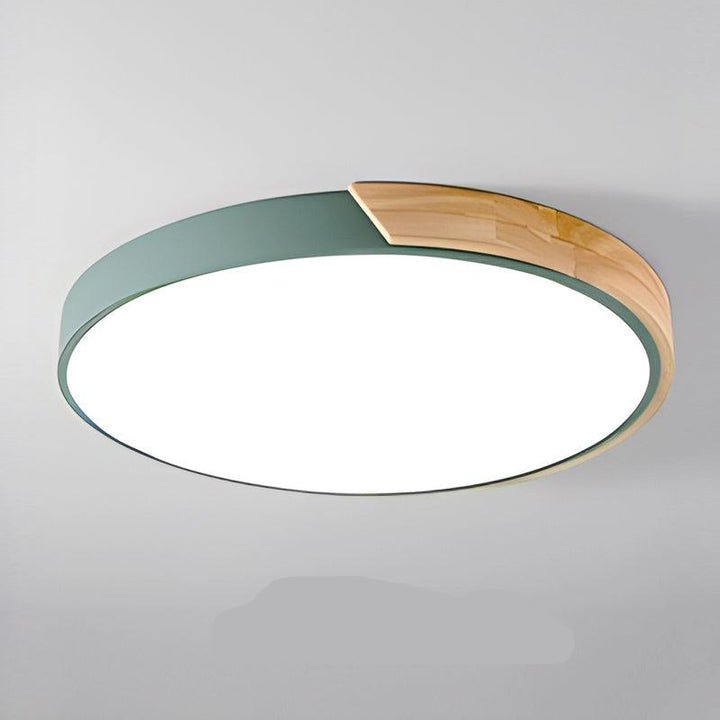 Matowa, czarna lampa sufitowa LED, okrągła. Minimalistyczne oświetlenie w skandynawskim designie.
