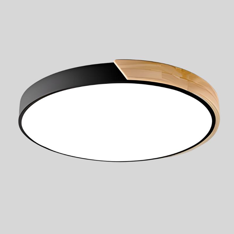 Minimalistyczna, okrągła lampa sufitowa LED. Skandynawskie oświetlenie do nowoczesnego domu.