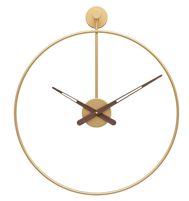 Elegancki zegar ścienny minimalistyczny 50 cm. Czarny/złoty designerski akcent do nowoczesnego biura.