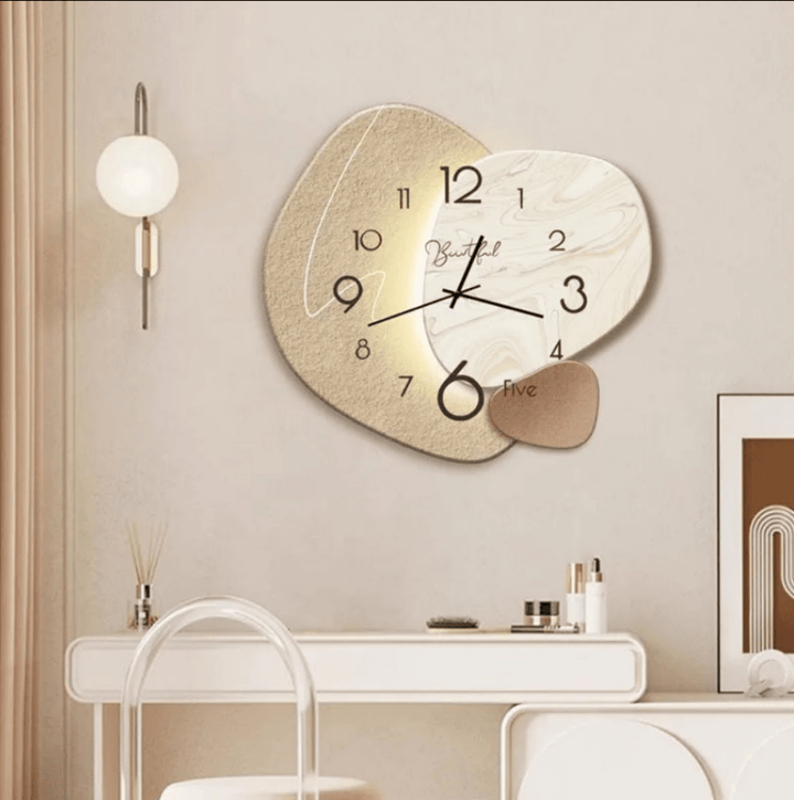Designerski zegar ścienny premium, luksusowy minimalizm. Idealna dekoracja do nowoczesnego salonu i biura.