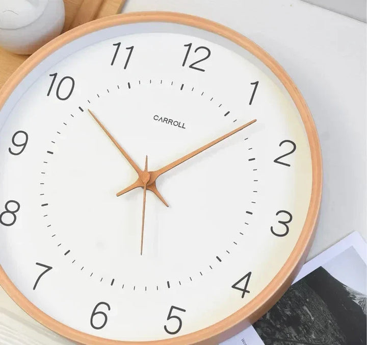 Minimalistyczny zegar ścienny, papierowy, do nowoczesnych wnętrz. Cichy, ekologiczny design do salonu, biura.