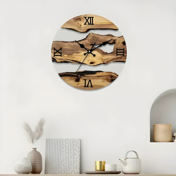 Minimalistyczny zegar ścienny z akrylu, czarny, idealny do nowoczesnego salonu. Kwarcowy mechanizm.