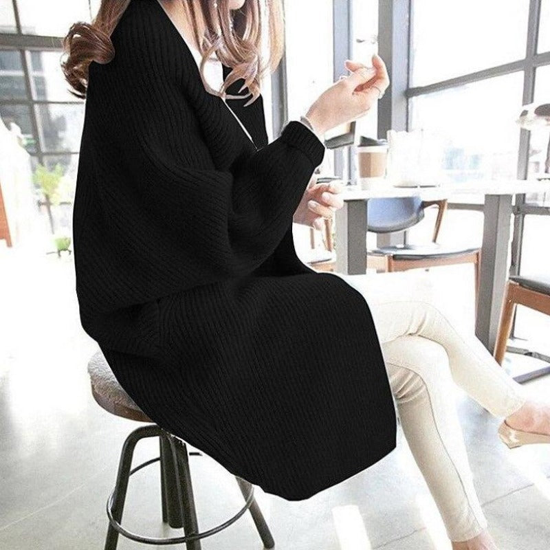 Damski długi kardigan dzianinowy oversize, elegancki sweter z kieszeniami, idealny do warstwowych stylizacji.