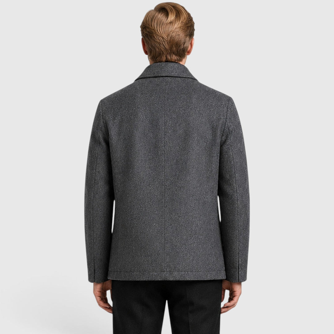 Modna kurtka męska typu smart casual, zapięcie na zamek i kieszenie