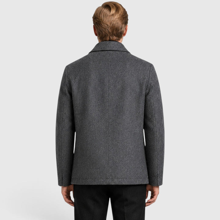 Modna kurtka męska typu smart casual, zapięcie na zamek i kieszenie