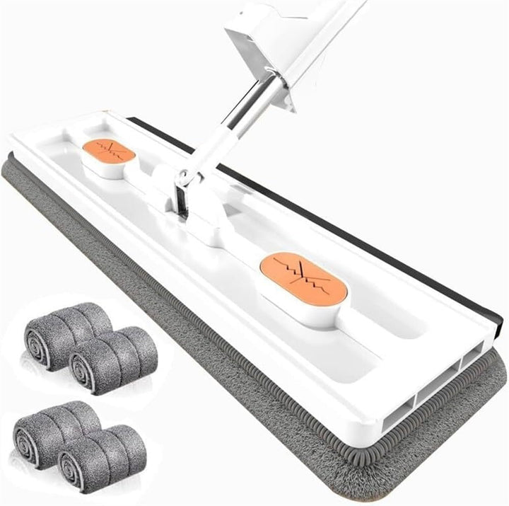 Aluminiowy mop obrotowy 360° 2w1 do zamiatania i mycia, niezbędny do porządków w każdym domu.