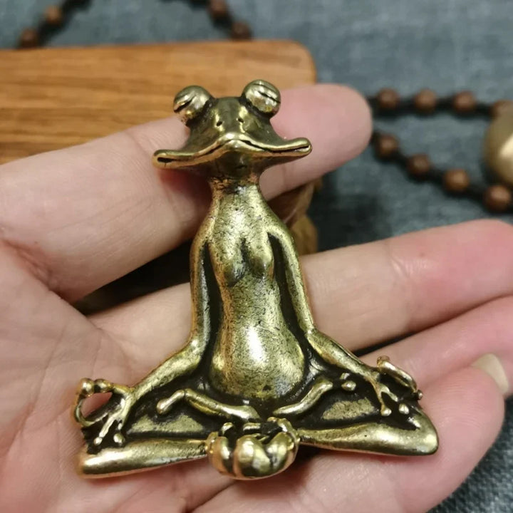 Medytacyjna figurka żaby z uchwytem na kadzidełka, dekoracja do jogi i feng shui.
