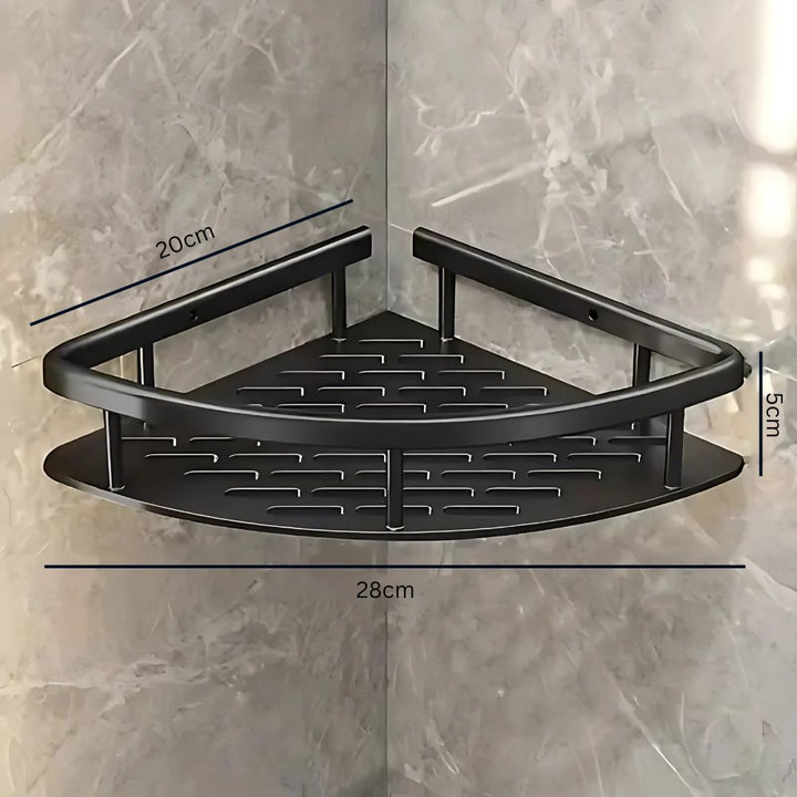 Stabilna półka narożna prysznicowa. Samoprzylepny system bez wiercenia. Nowoczesny, zakrzywiony design.