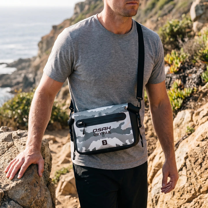 Nerka roll-top unisex 3L, wodoodporna saszetka biodrowa idealna na outdoor i podróże.