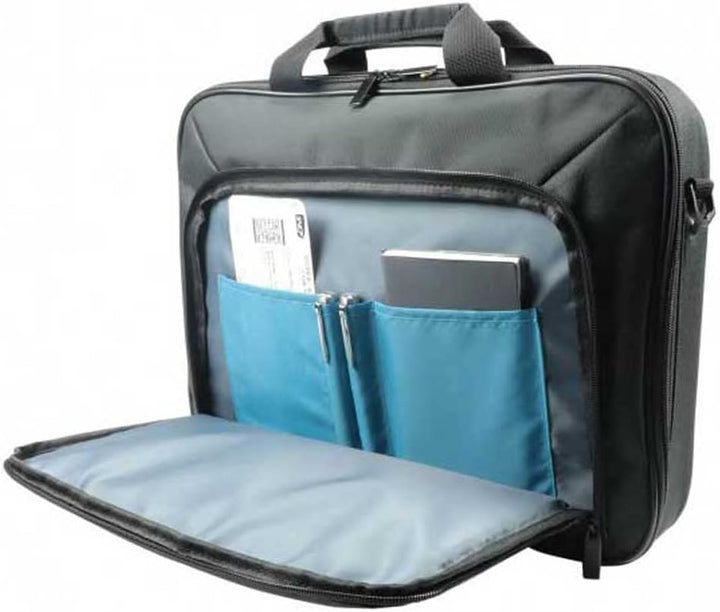 Wytrzymałe etui-aktówka w kolorze niebieskim dla laptopów 14-15,6 cala. Zapewnia bezpieczną ochronę w podróży.