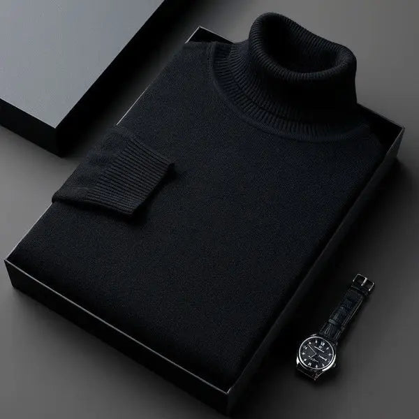 Modny sweter męski z golfem reprezentujący klasyczną elegancję