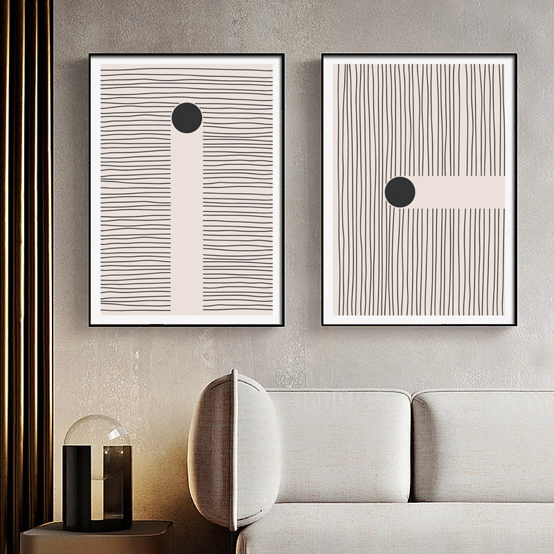 Obraz abstrakcyjny, minimalistyczna dekoracja ścienna dla nowoczesnego hotelu lub biura.