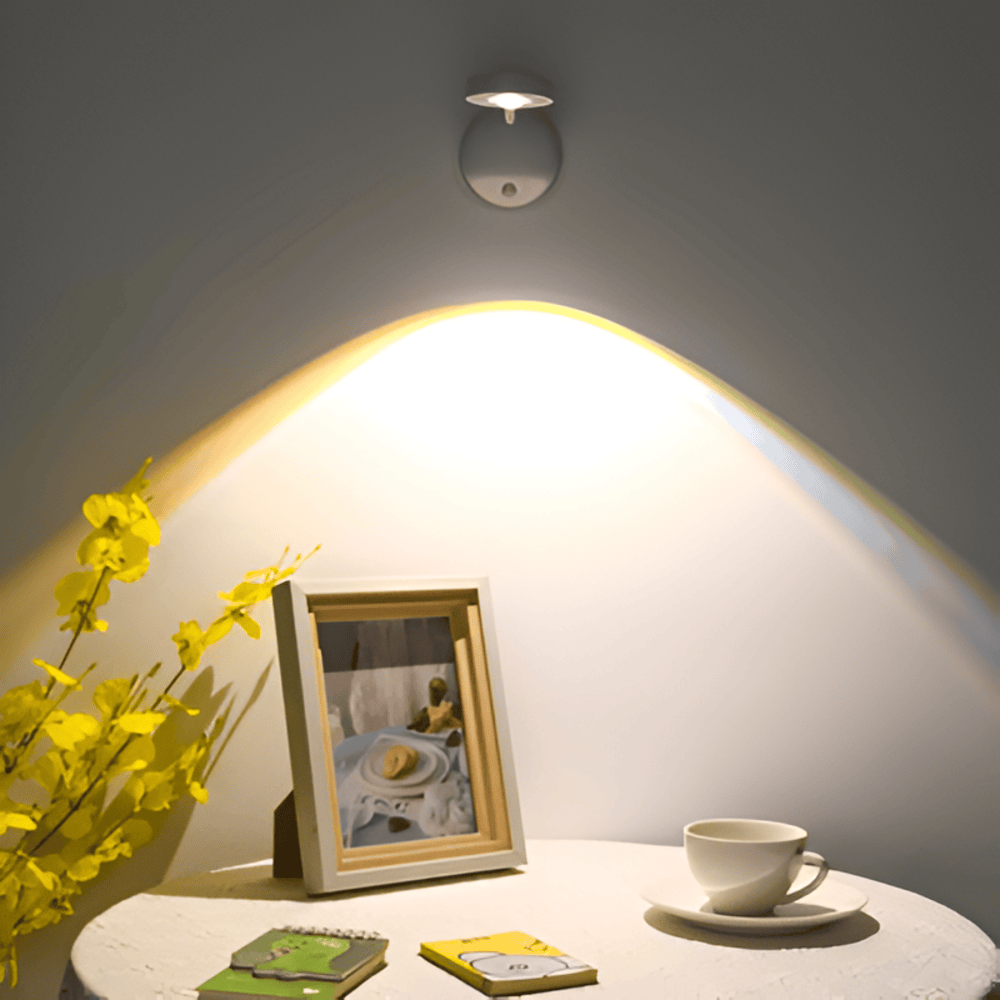 Akumulatorowa lampa ścienna LED z czujnikiem ruchu, nowoczesne, bezprzewodowe oświetlenie do każdego wnętrza.