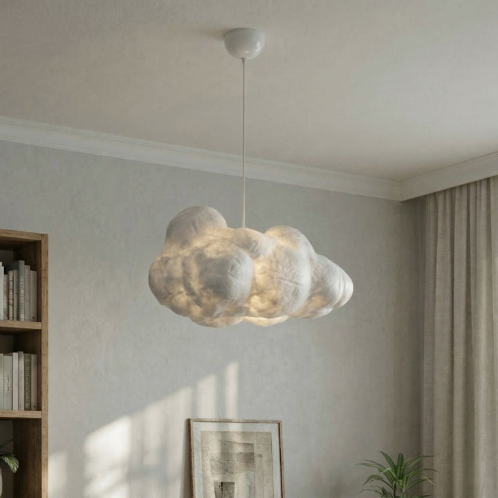 Unikatowa lampa sufitowa Cloud biała, nowoczesne oświetlenie dekoracyjne wnętrz.