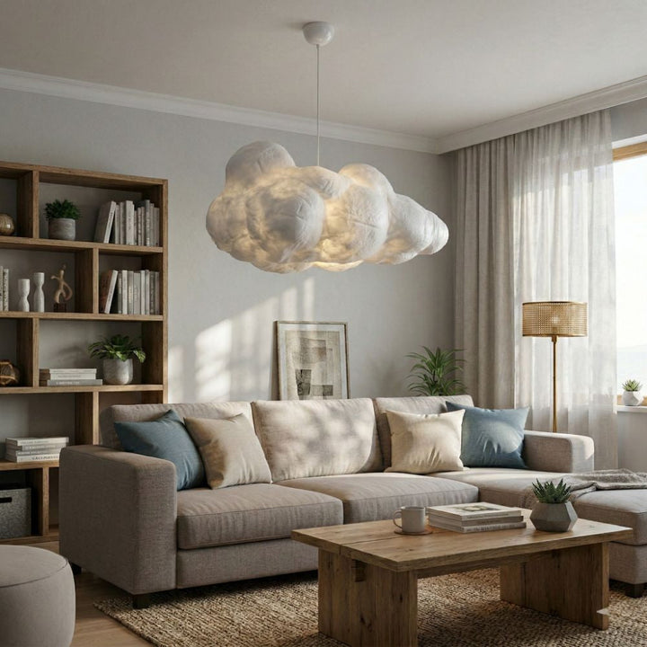 Designerska lampa sufitowa typu Cloud, biała, nowoczesne oświetlenie wnętrz domu.