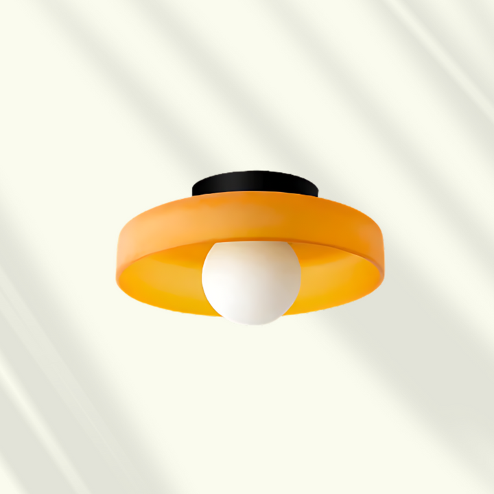 Lampa LED sufitowa z dekoracyjnym szkłem. Nowoczesne, ściemniane oświetlenie do salonu i sypialni.