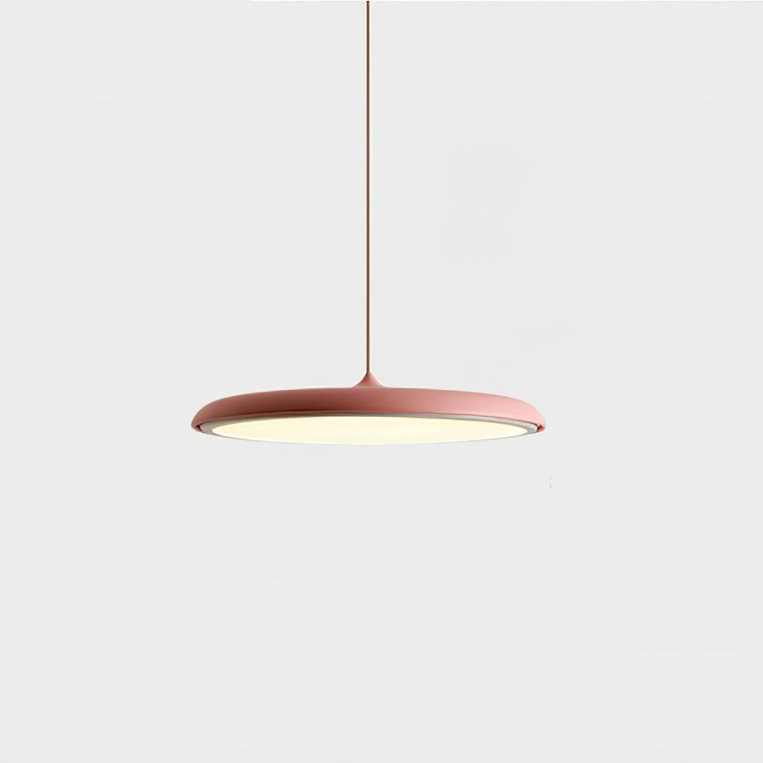 Biała lampa sufitowa LED, minimalistyczna forma dla nowoczesnego oświetlenia wnętrz.