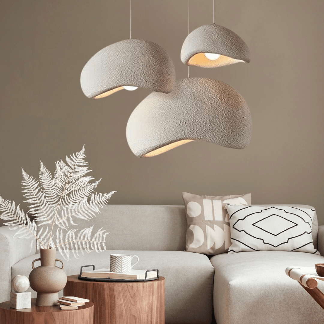 Elegancka lampa sufitowa w aranżacji sypialni. Oświetlenie wnętrza z designem premium.