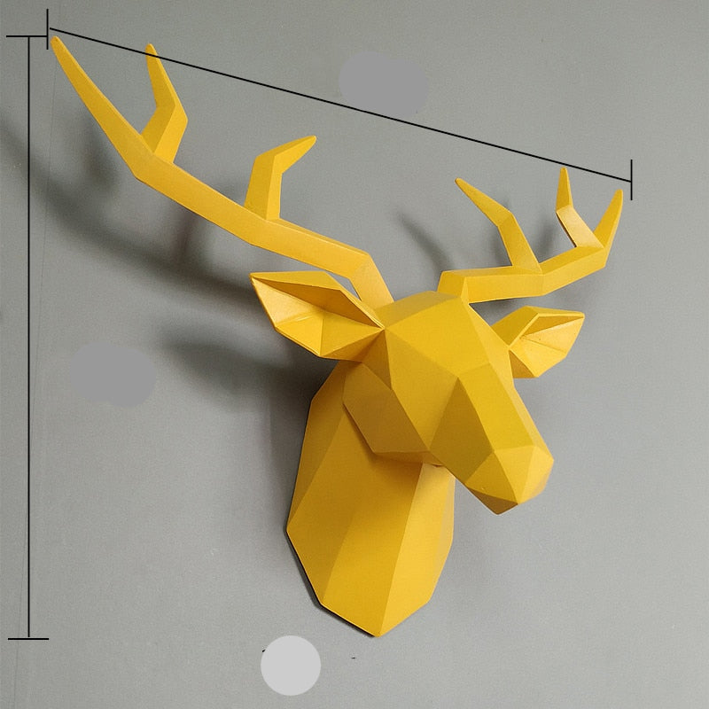 Dekoracyjna figura jelenia 3D z akrylu. Nowoczesna ozdoba ścienna, idealna do salonu lub sypialni, stylowy dodatek.
