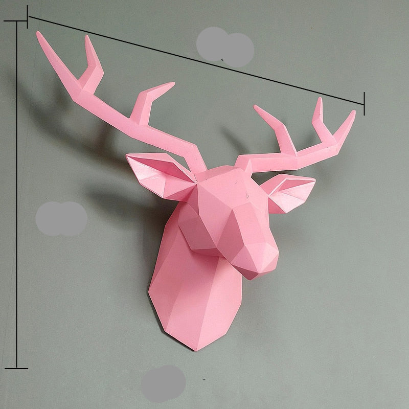Designerska figurka jelenia 3D akrylowa. Unikalna nowoczesna dekoracja do zawieszenia na ścianę. Wysoka jakość.