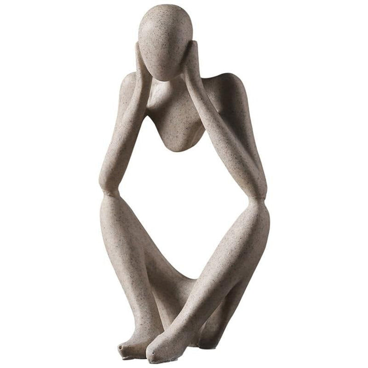 Minimalistyczna figurka "Myśliciel" z żywicy. Detal, nowoczesna rzeźba. Idealna dekoracja do biura.