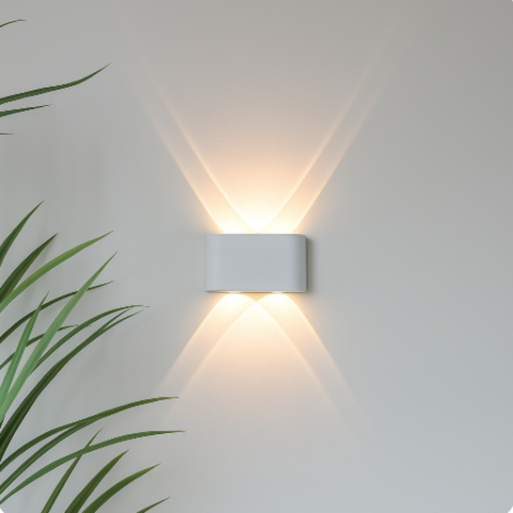 Lampa ścienna LED do nowoczesnych wnętrz i zewnętrznych fasad, energooszczędne oświetlenie domu.