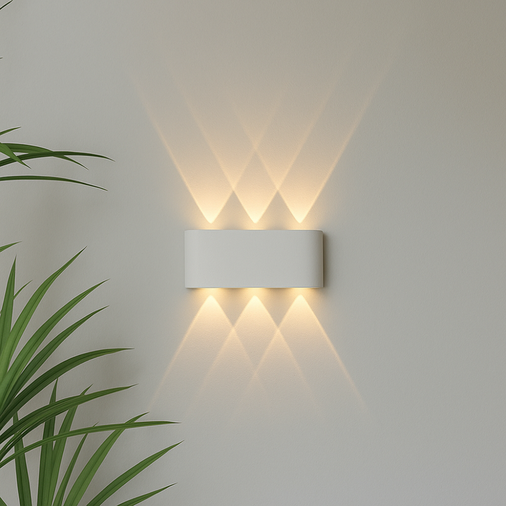 Nowoczesna lampa ścienna LED, czarna lub biała, dodaje elegancji do wnętrz i ogrodu, IP65.