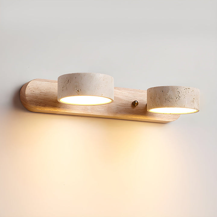 Lampa ścienna LED z drewna, połączenie natury i technologii.