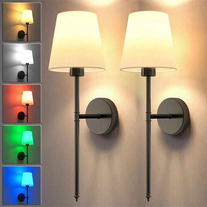 Nowoczesna lampa ścienna LED z pilotem do salonu. Eleganckie oświetlenie wnętrz domu.