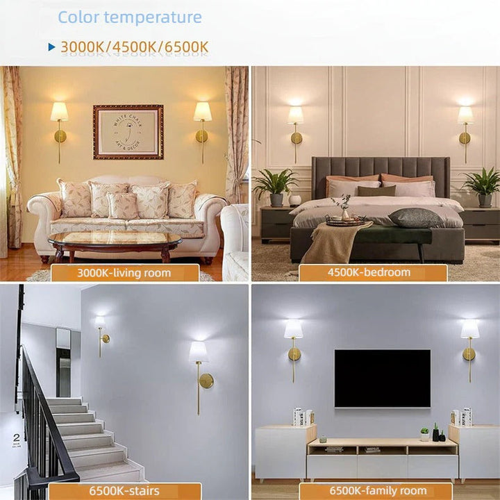 Elegancka lampa ścienna LED wyłączona, podkreśla minimalistyczny design. Wystrój wnętrz.