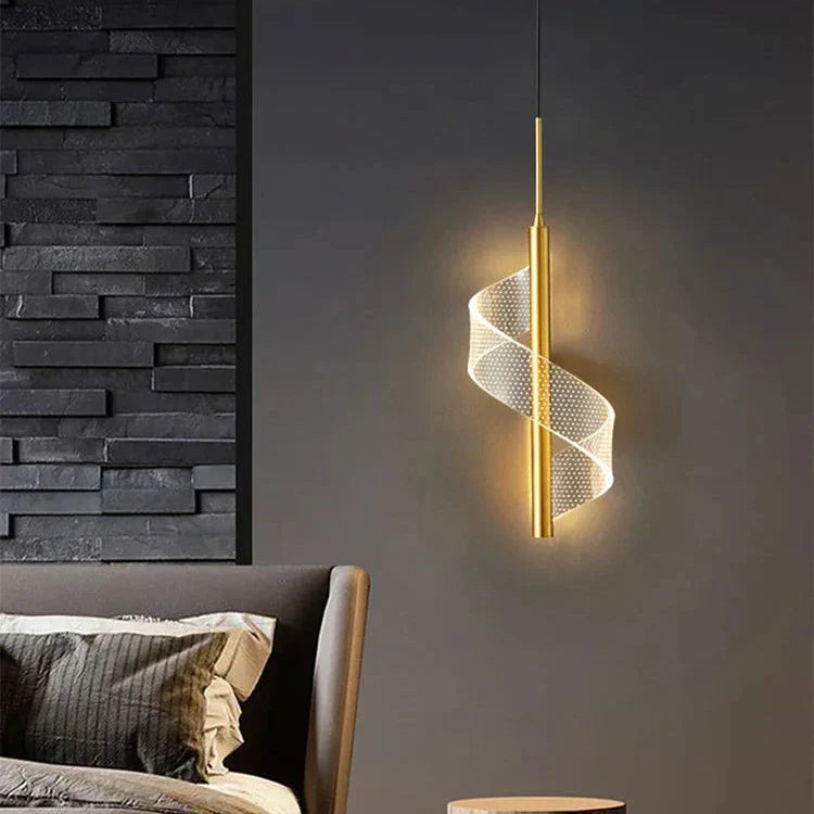 Nowoczesna lampa LED, dekoracyjne oświetlenie salonu. Designerska lampa sufitowa z aluminium.