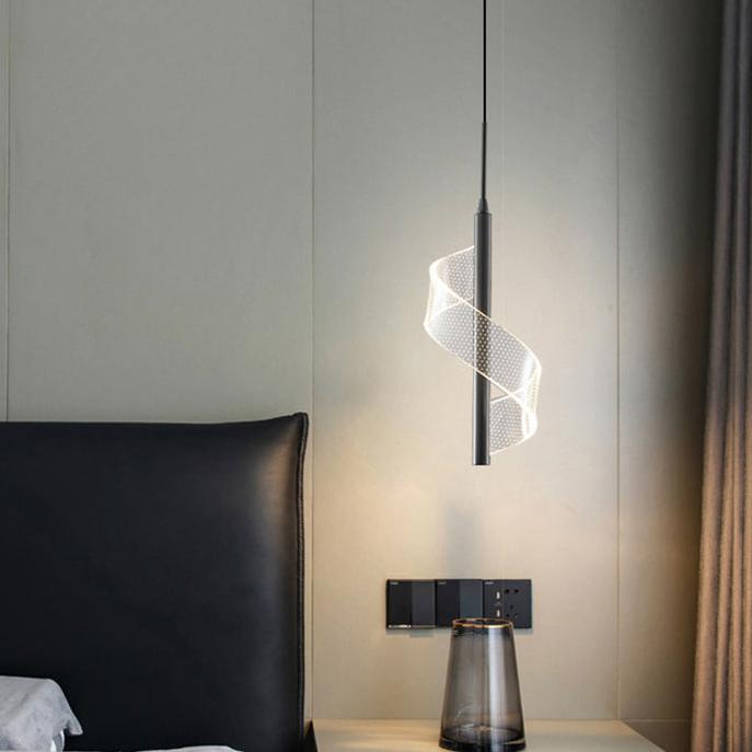 Elegancka lampa LED, nowoczesne oświetlenie wnętrz. Stylowa lampa sufitowa dekoracyjna.