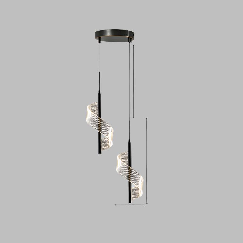 Unikalna lampa LED do jadalni. Designerskie oświetlenie sufitowe, nowoczesna aluminiowa lampa.