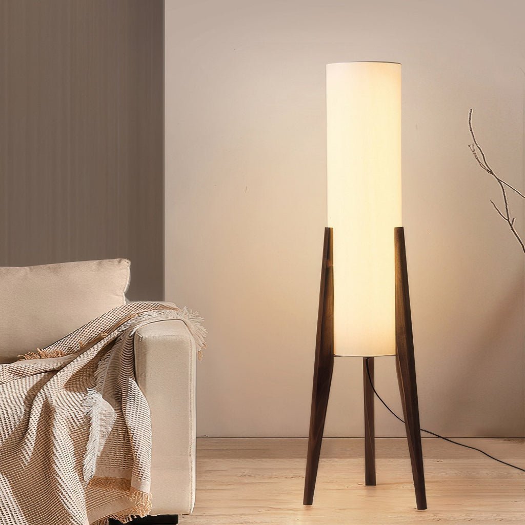Minimalistyczna lampa podłogowa LED, regulowana barwa światła, idealna do sypialni.