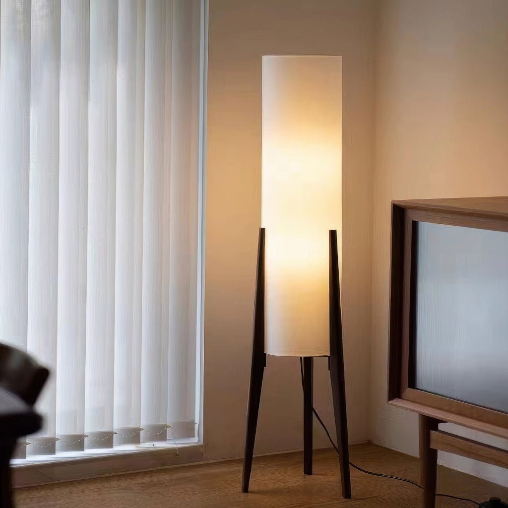 Designerska lampa podłogowa LED, ściemniana, nowoczesne oświetlenie wnętrz, elegancka i funkcjonalna.