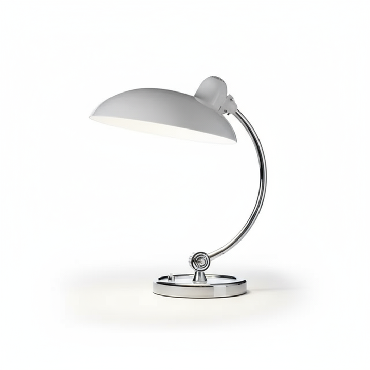 Minimalistyczna lampa stołowa Bauhaus, idealna do nowoczesnych wnętrz, energooszczędna.