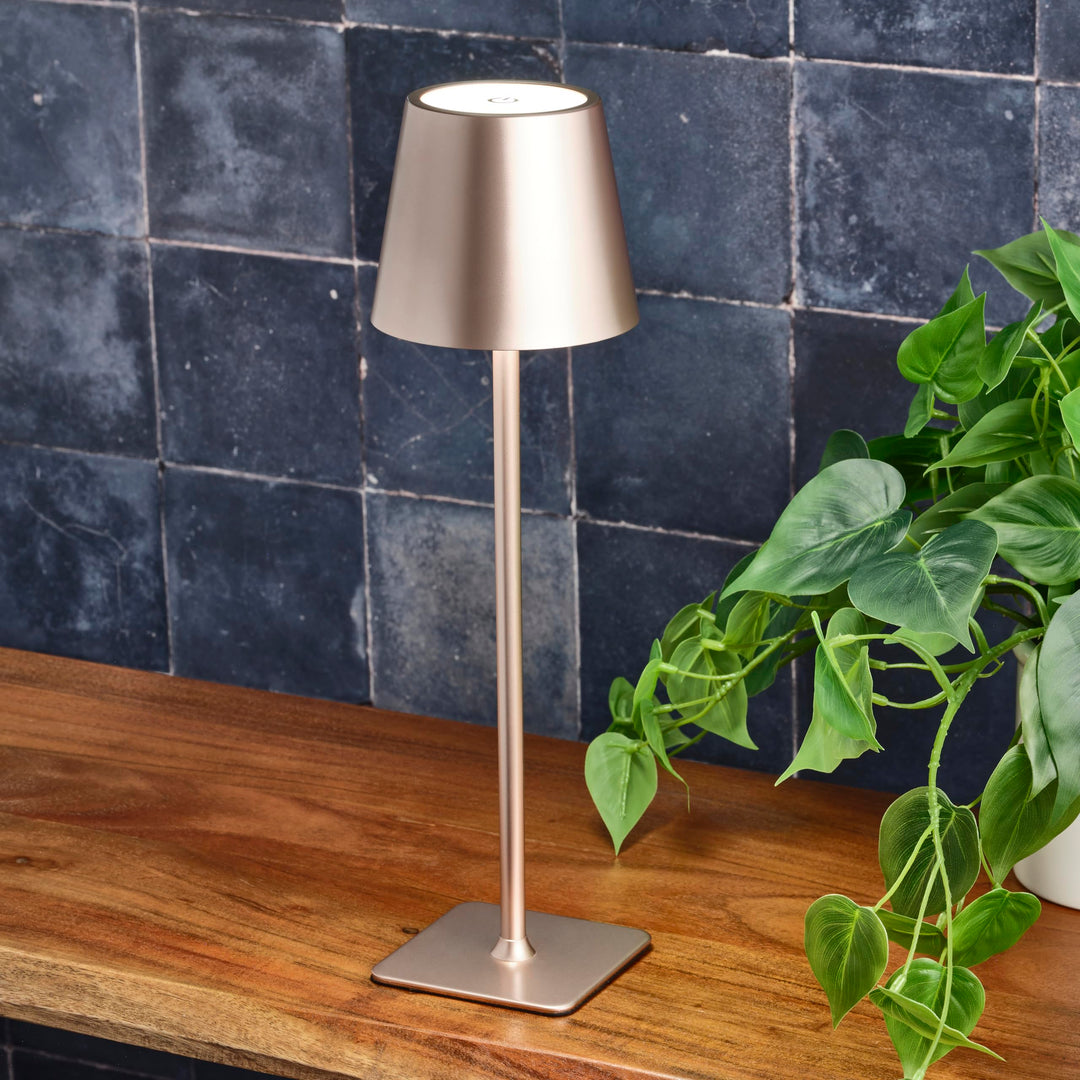 Bezprzewodowa lampa stołowa LED z dotykową regulacją, minimalistyczne oświetlenie do biura, sypialni.