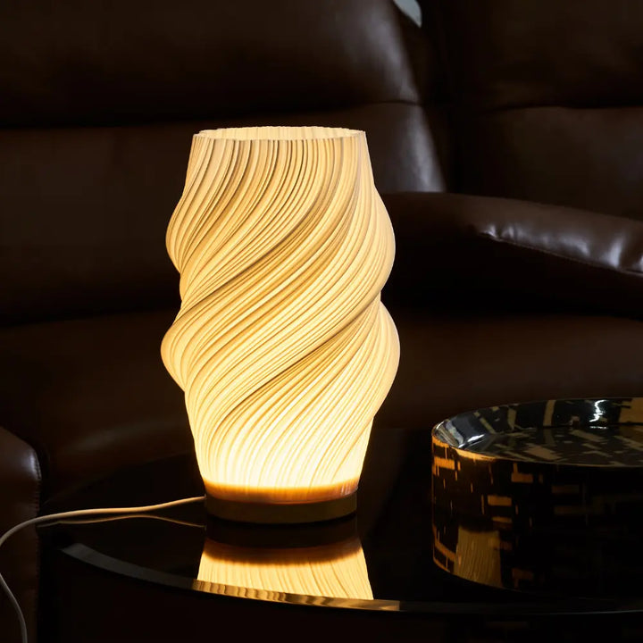 Przytulna lampa stołowa LED, nowoczesna dekoracja do salonu, sypialni, zapewnia ciepłe światło.