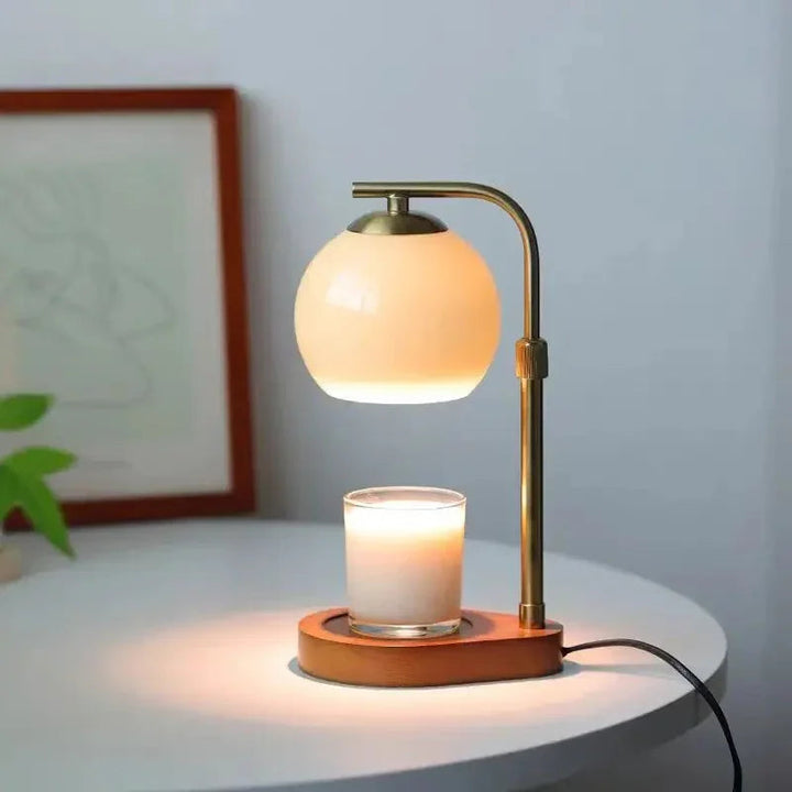 Lampa stołowa z podgrzewaczem świec, emitująca relaksujące światło. Oświetlenie nastrojowe dla Twojego domu.