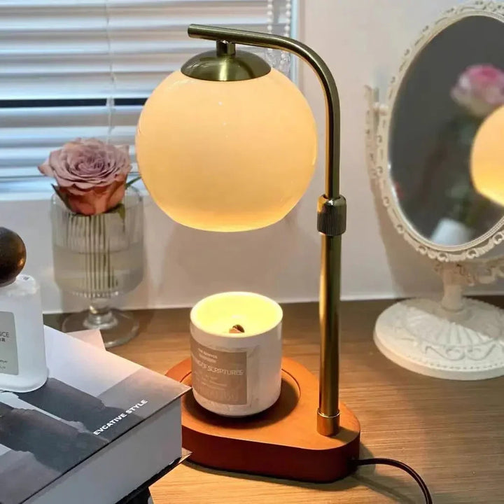 Lampa stołowa, podgrzewacz świec. Nowoczesny design, oświetlenie nastrojowe do sypialni i salonu.