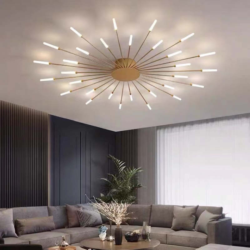 Nowoczesna lampa sufitowa LED, czarna. Funkcjonalne oświetlenie do sypialni, dom.