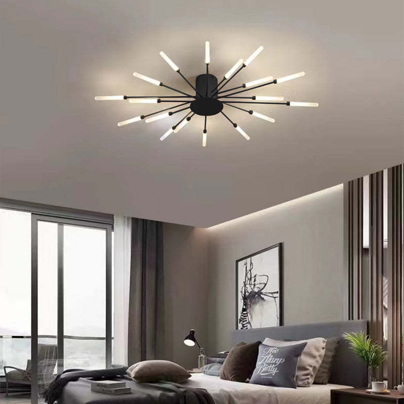 Designerska lampa sufitowa LED, czarna. Nowoczesne oświetlenie dla stylowego domu.
