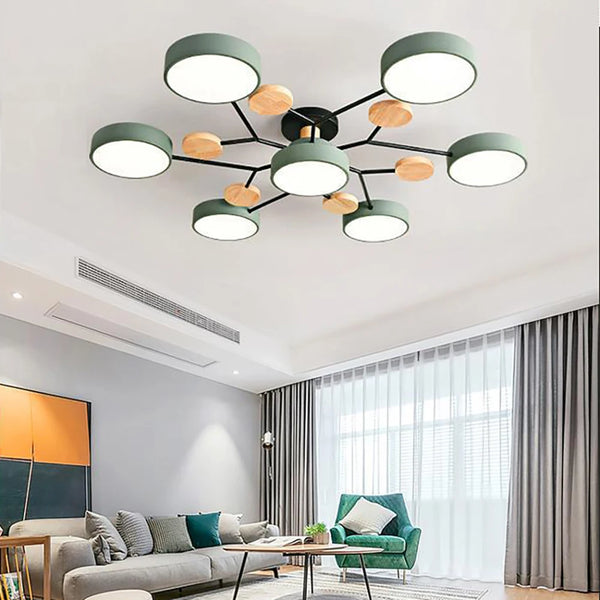 Nowoczesna lampa sufitowa LED do salonu, z ręcznym wykończeniem.