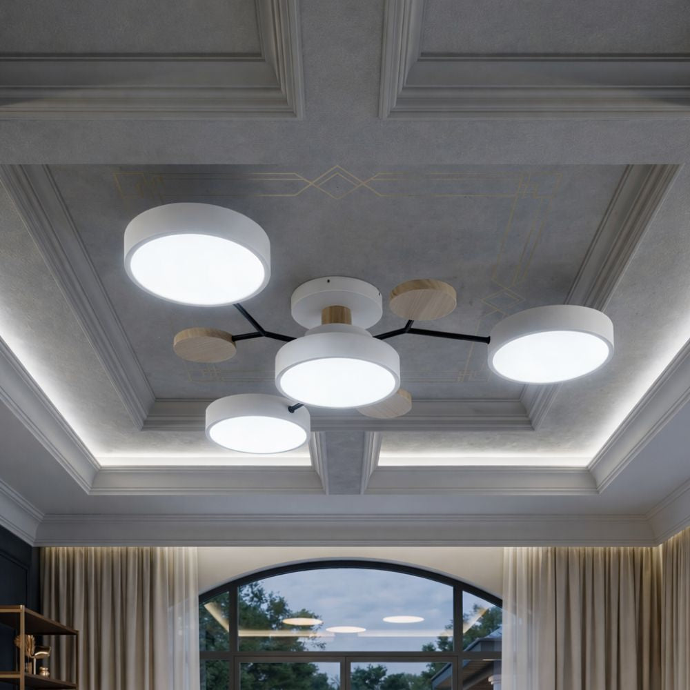 Designerska lampa sufitowa LED z ręcznym wykończeniem, do nowoczesnych wnętrz.