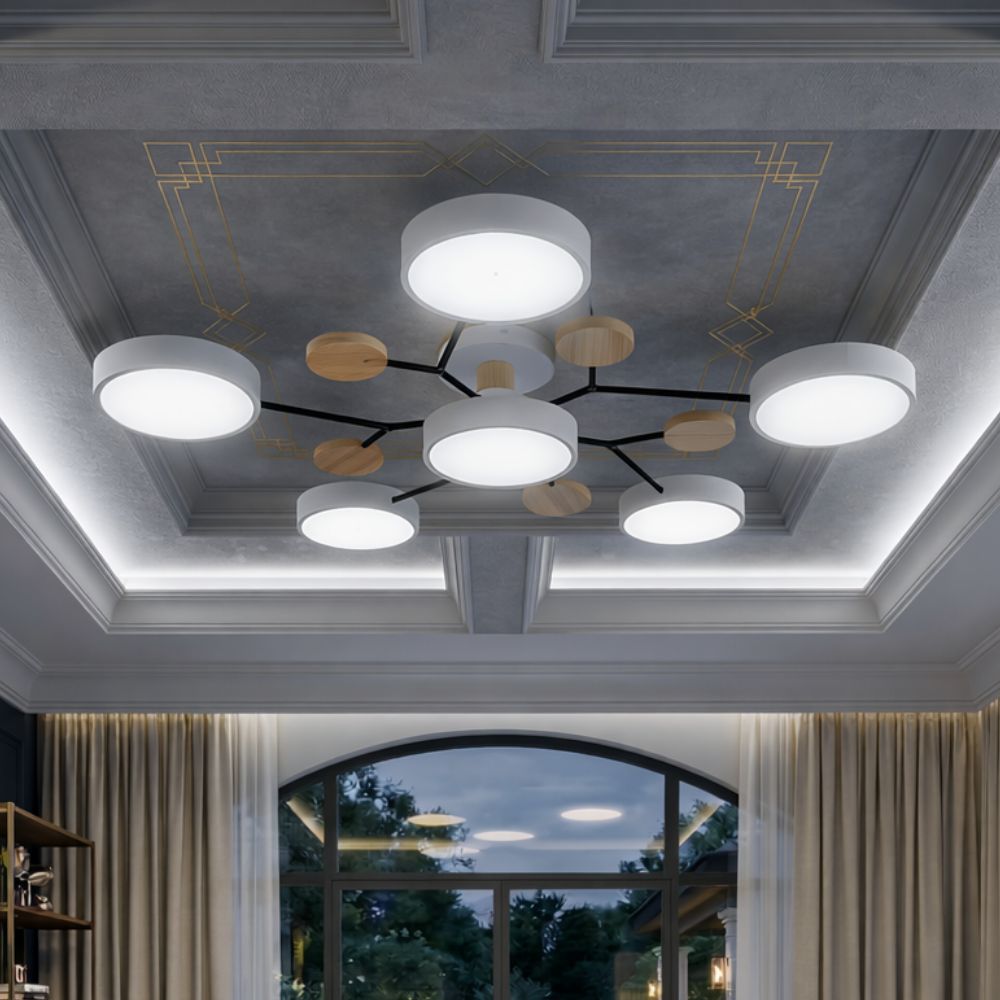 Nowoczesna lampa LED do biura, stylowe oświetlenie, ręczne wykończenie detali.